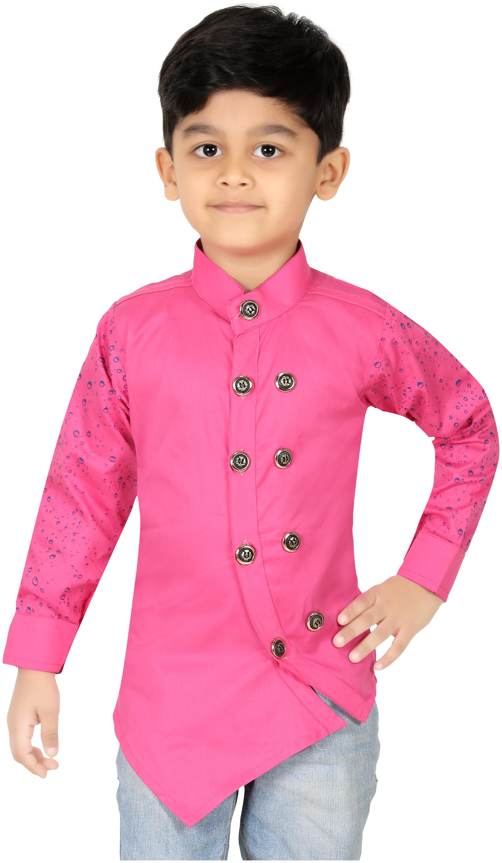 

XBOYZ Boy Cotton blend Printed Shirt Pink