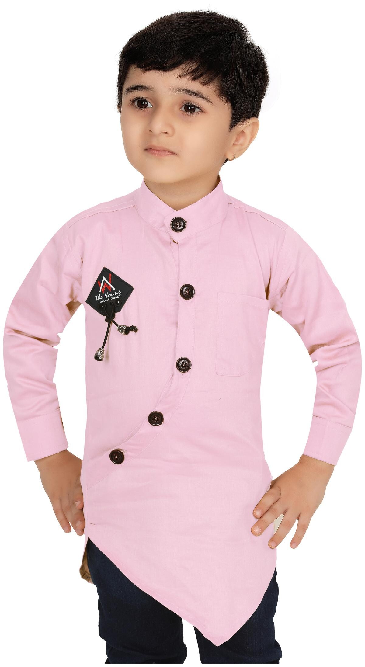 

XBOYZ Boy Cotton blend Solid Shirt Pink