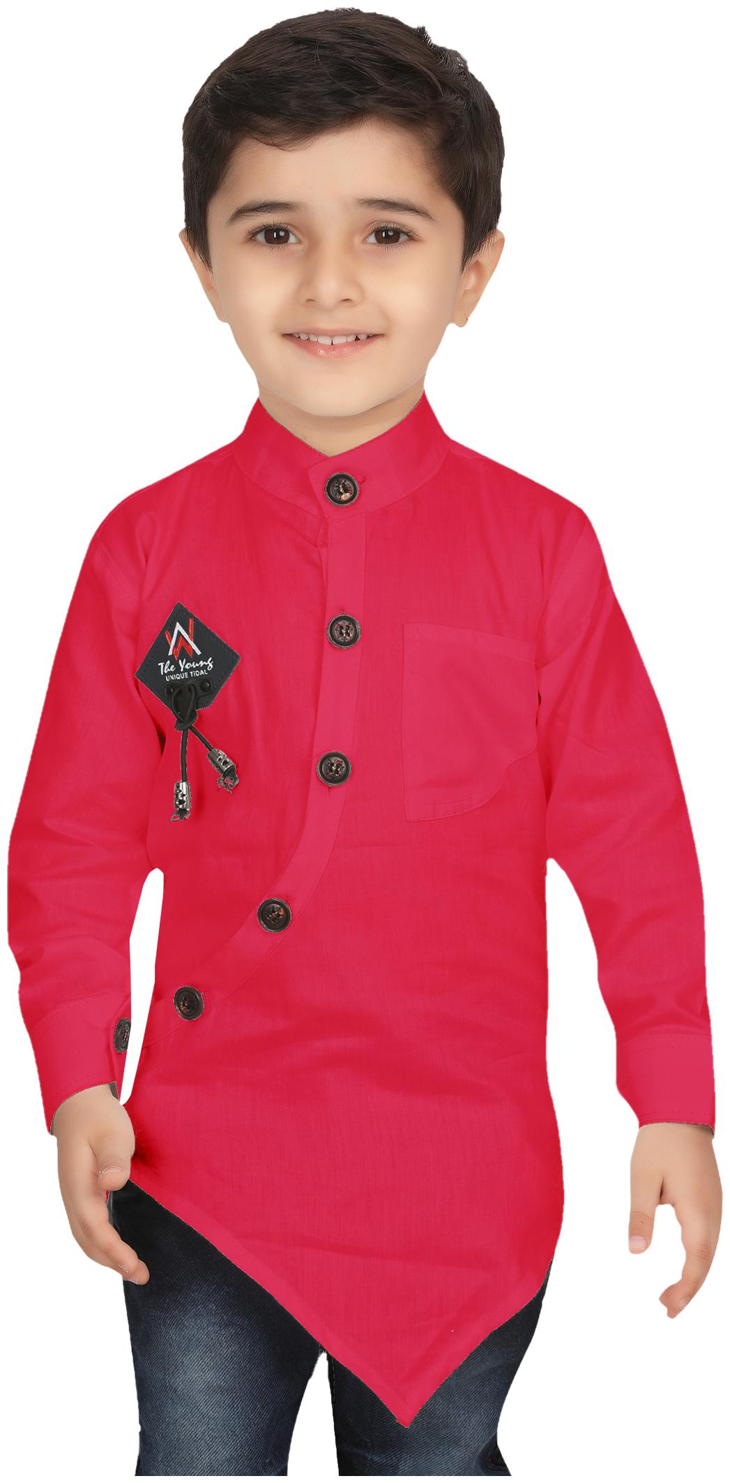 

XBOYZ Boy Cotton blend Solid Shirt Pink