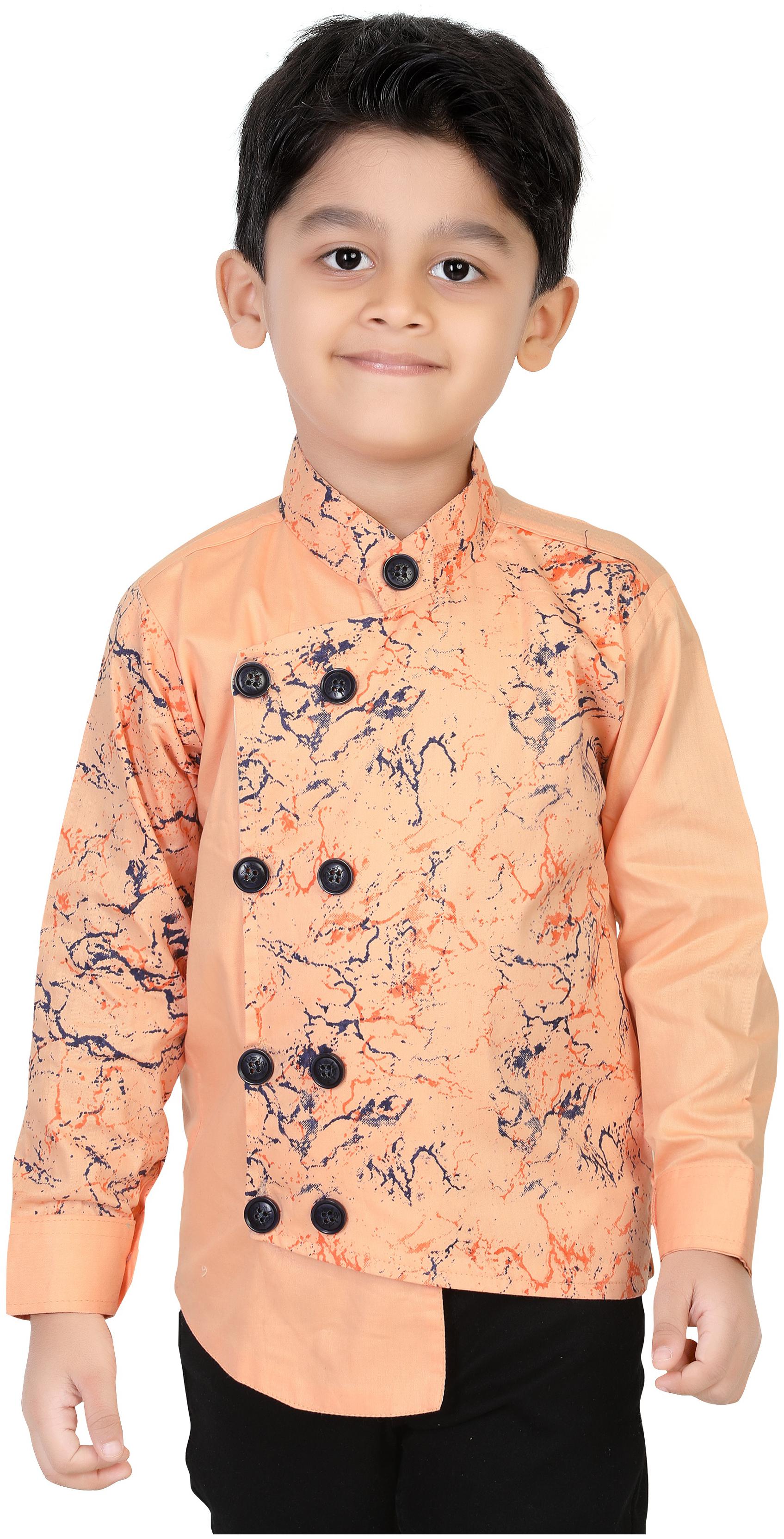 

XBOYZ Boy Cotton blend Printed Shirt Orange