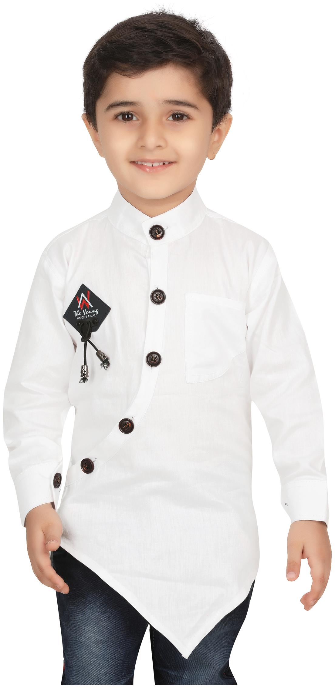 

XBOYZ Boy Cotton blend Solid Shirt White
