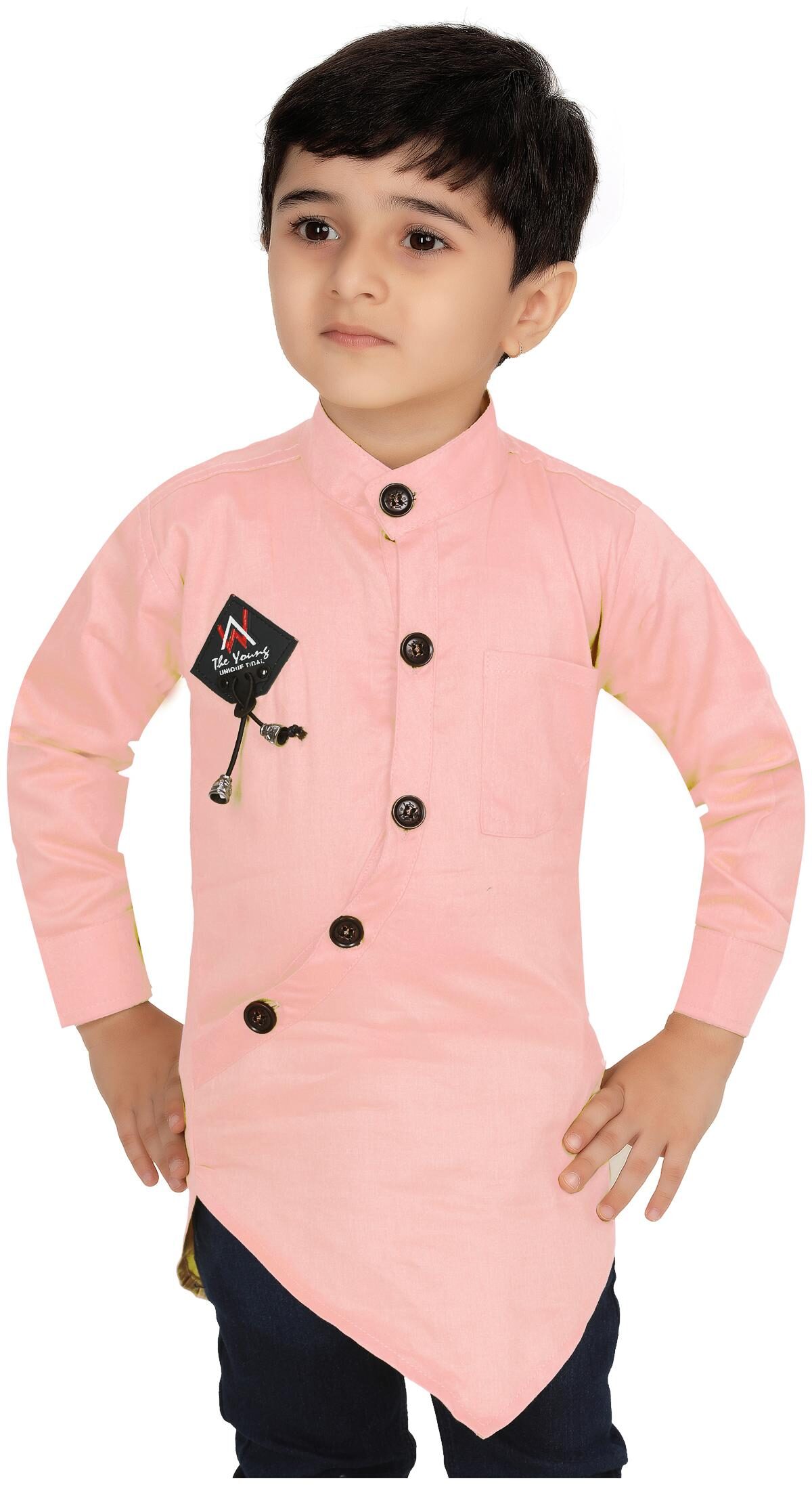 

XBOYZ Boy Cotton blend Solid Shirt Pink