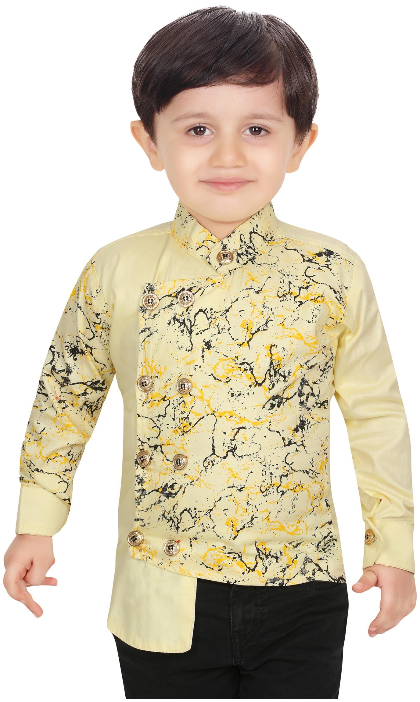 

XBOYZ Boy Cotton blend Printed Shirt Yellow
