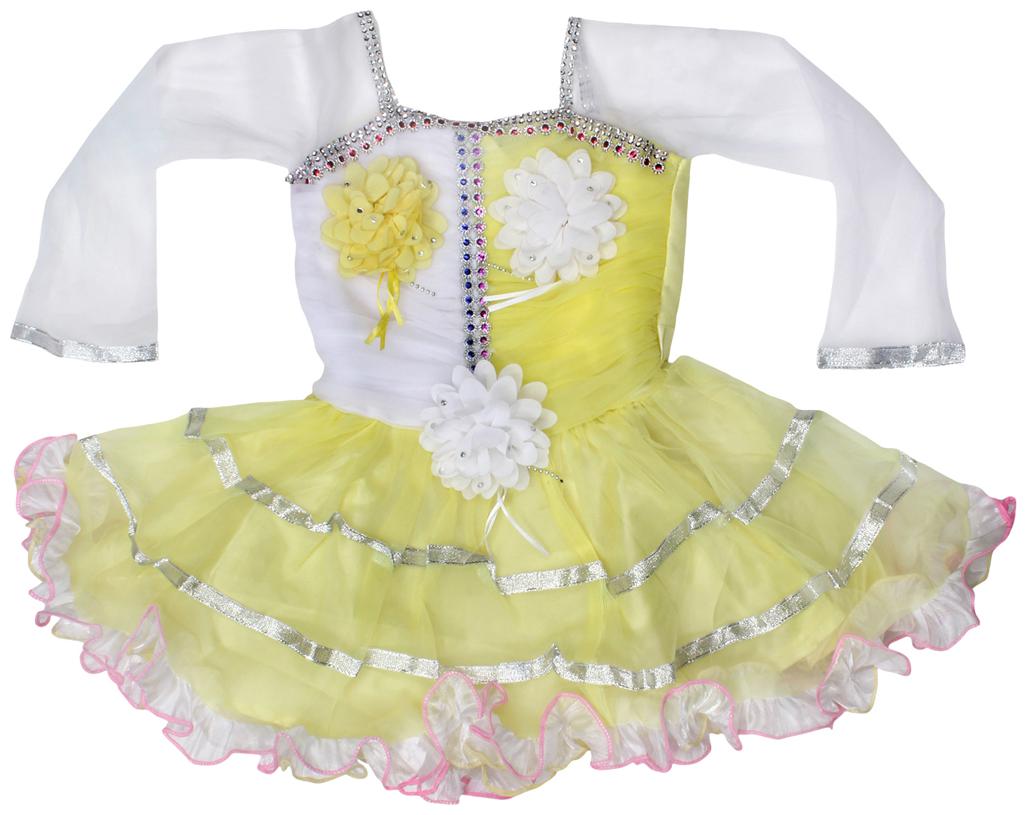 

Yashasvi Baby girl Blended Solid Princess frock - Yellow