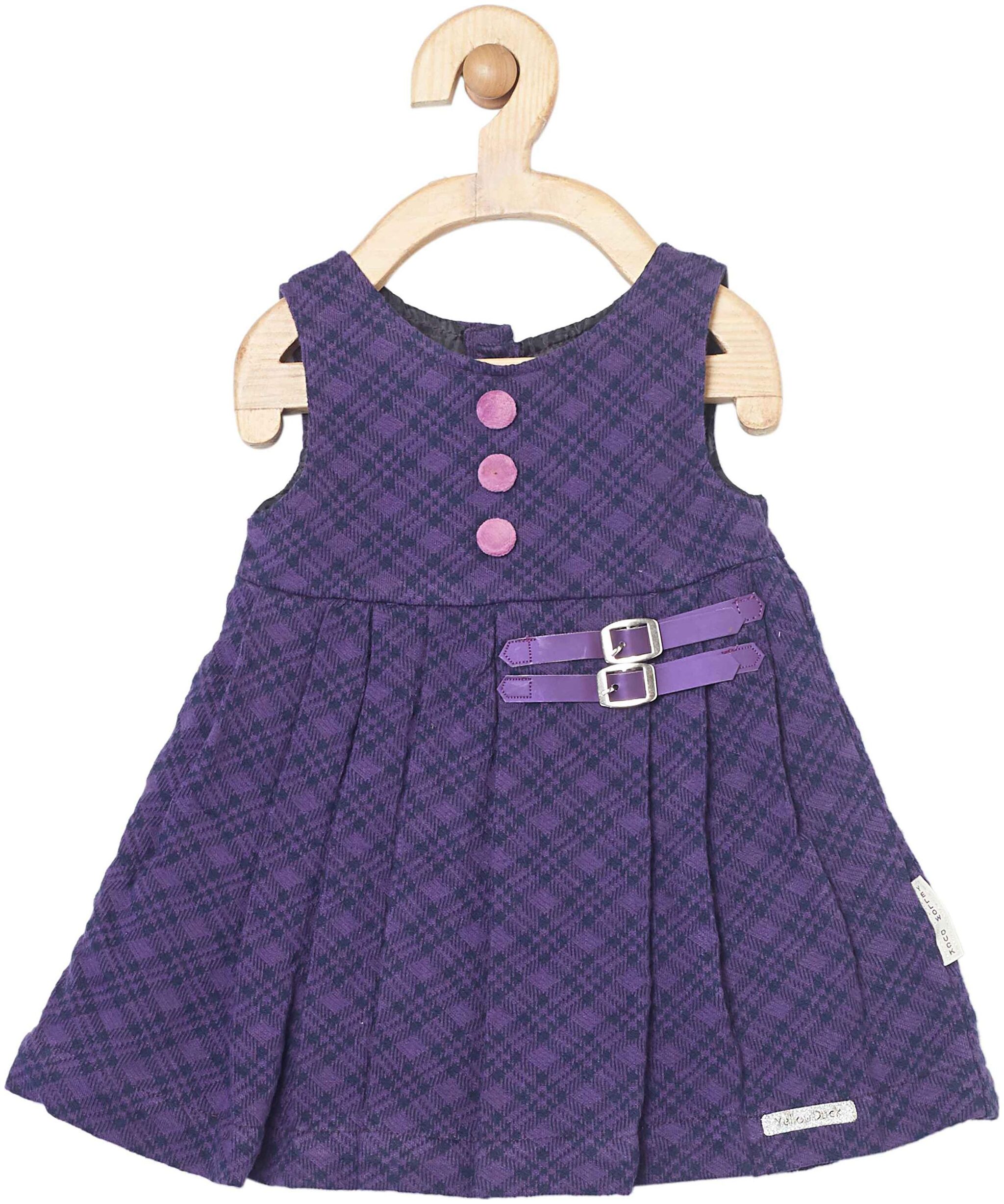 

Yellow Duck Baby girl Cotton Solid Princess frock - Purple