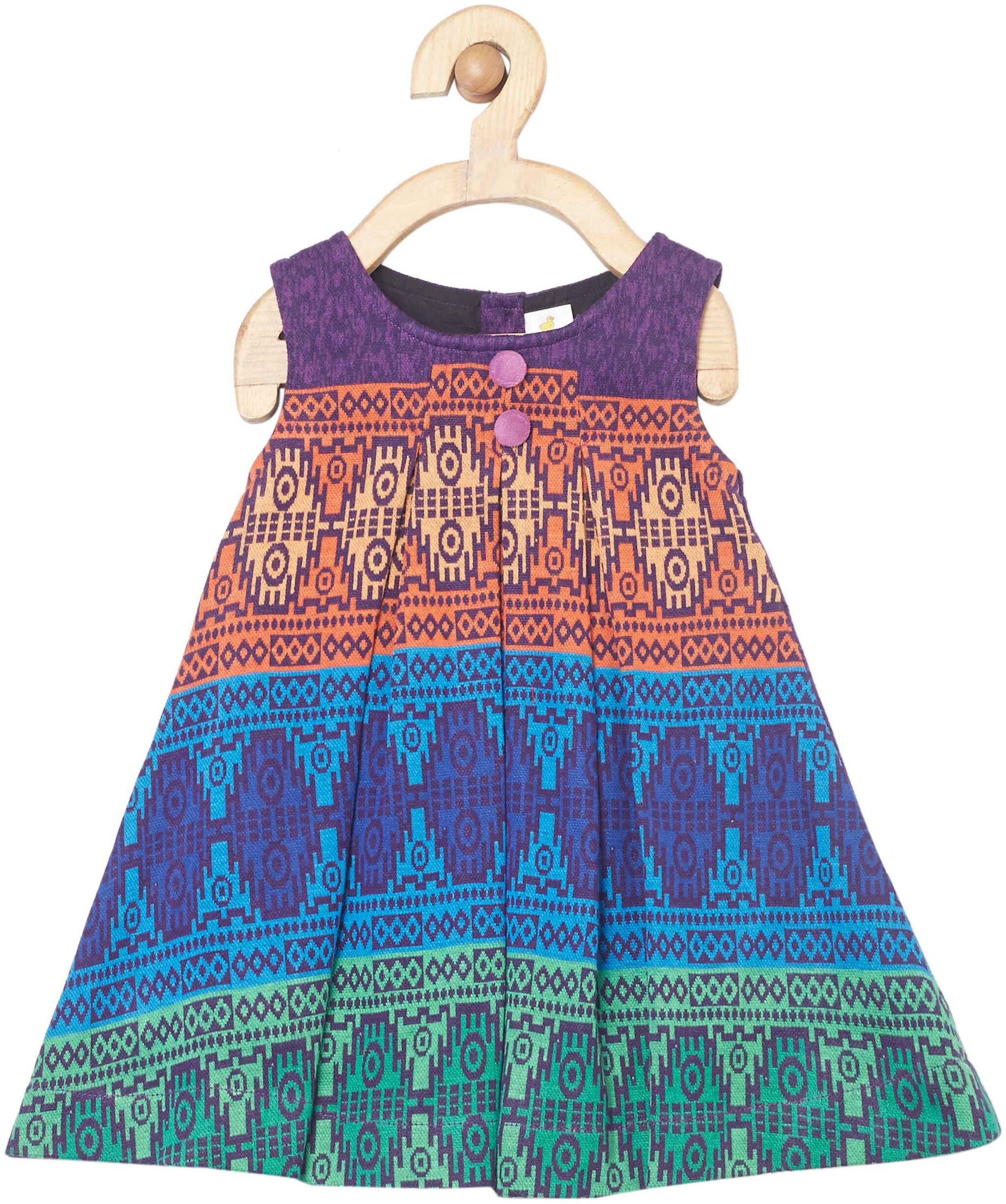 

Yellow Duck Purple Cotton Sleeveless Knee Length Princess Frock ( Pack of 1 )