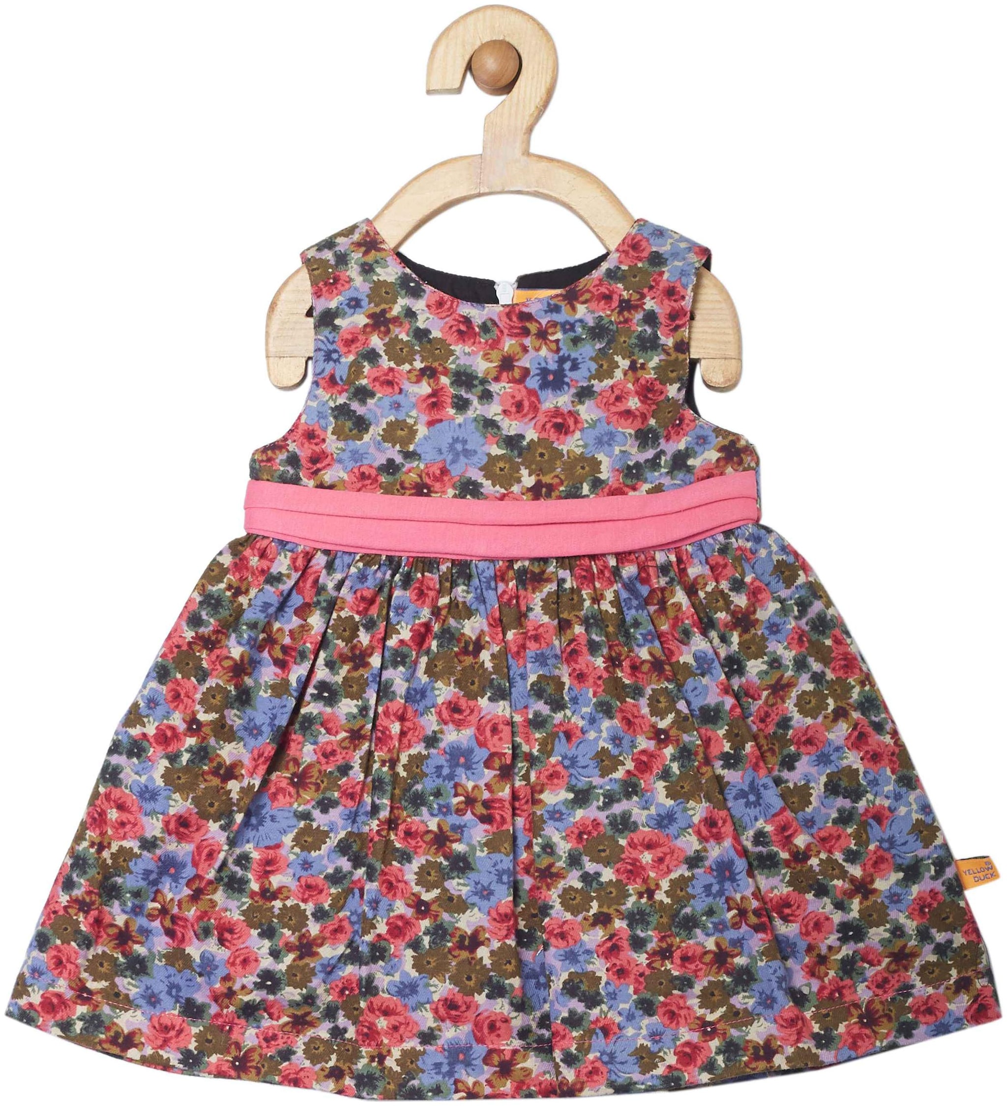 

Yellow Duck Baby girl Cotton Solid Princess frock - Pink