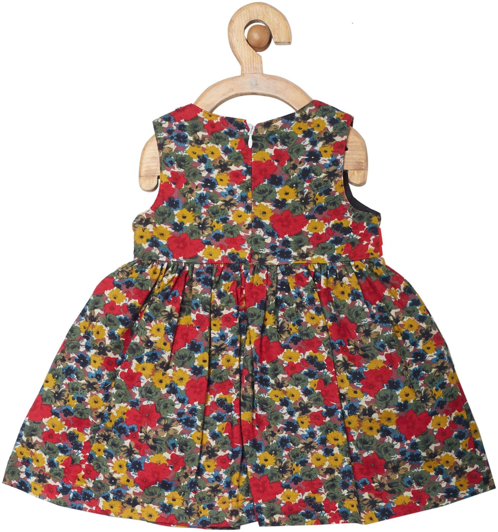 

Yellow Duck Baby girl Cotton Solid Princess frock - Red