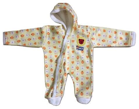 

Pratishtha Creations Baby boy Blended Cartoon print Winterwear onesie and romper - Yellow