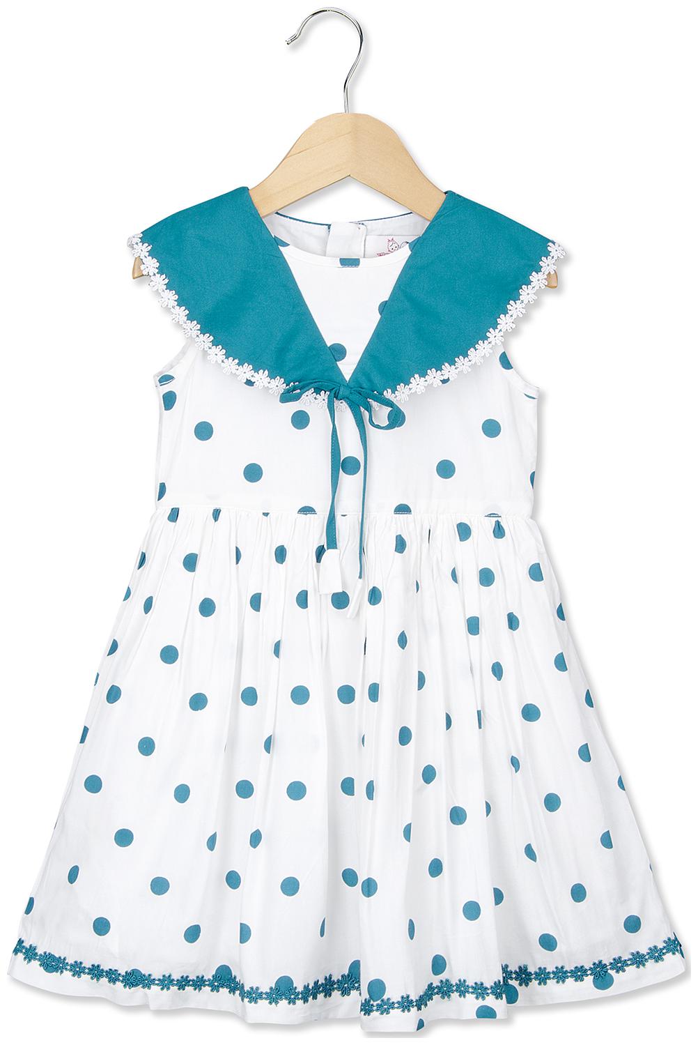 

Young Birds Green Viscose Sleeveless Knee Length Collar Frock ( Pack of 1 )