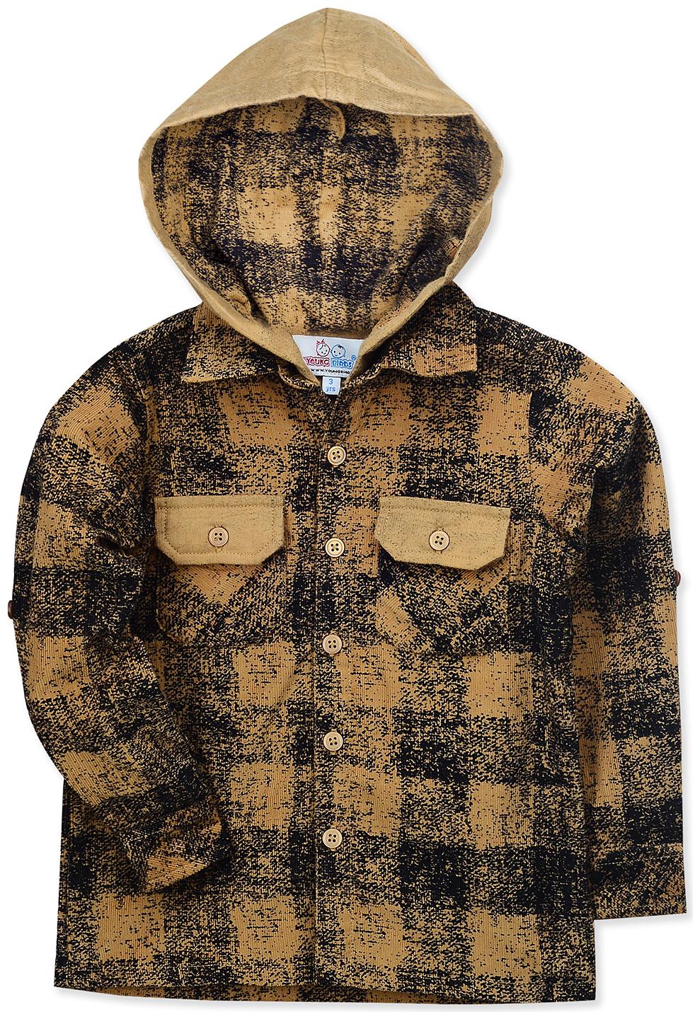 

Young Birds Boy Cotton Checked Shirt Brown