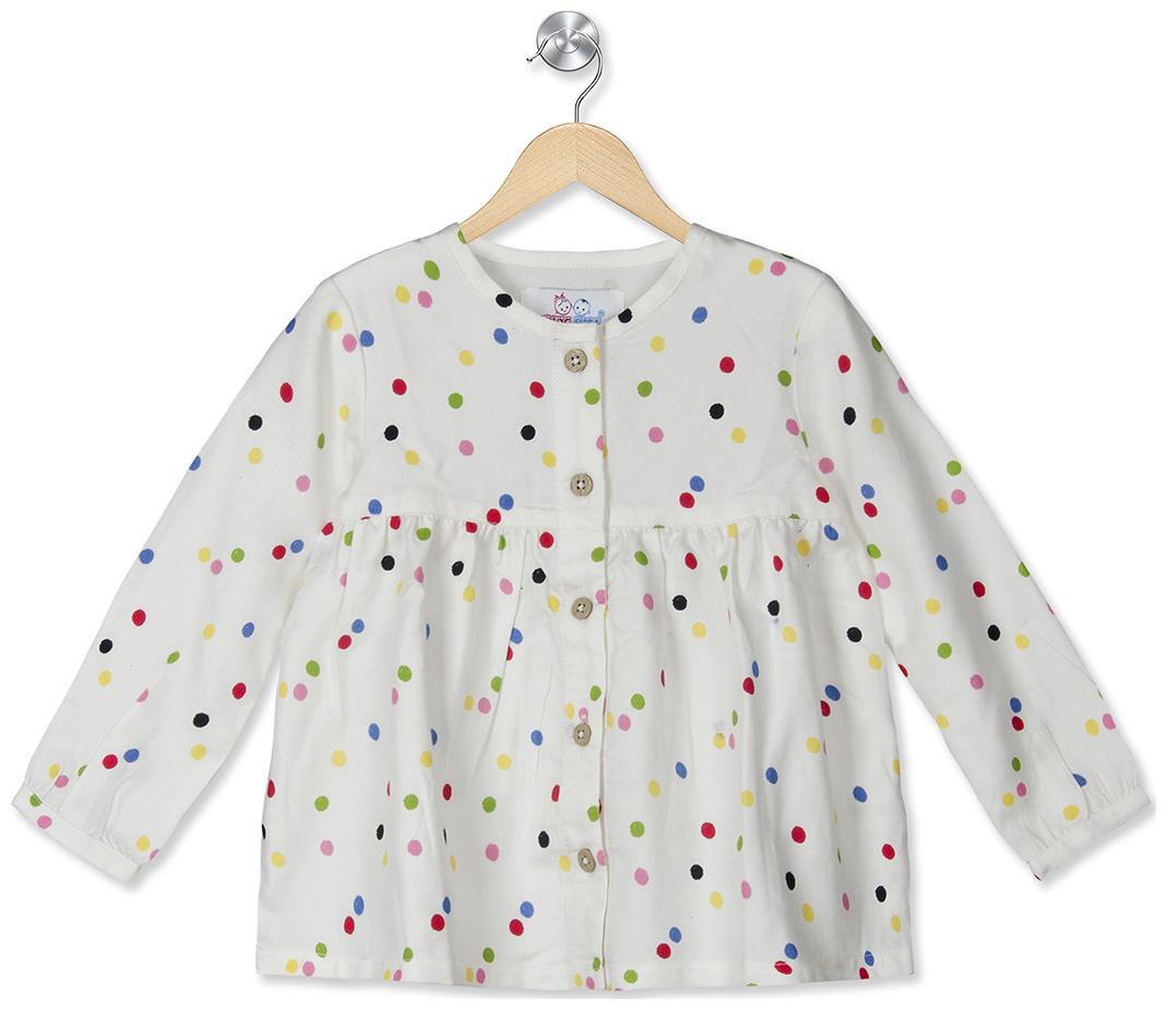 

Young Birds Baby girl Viscose Polka dots Princess frock - White