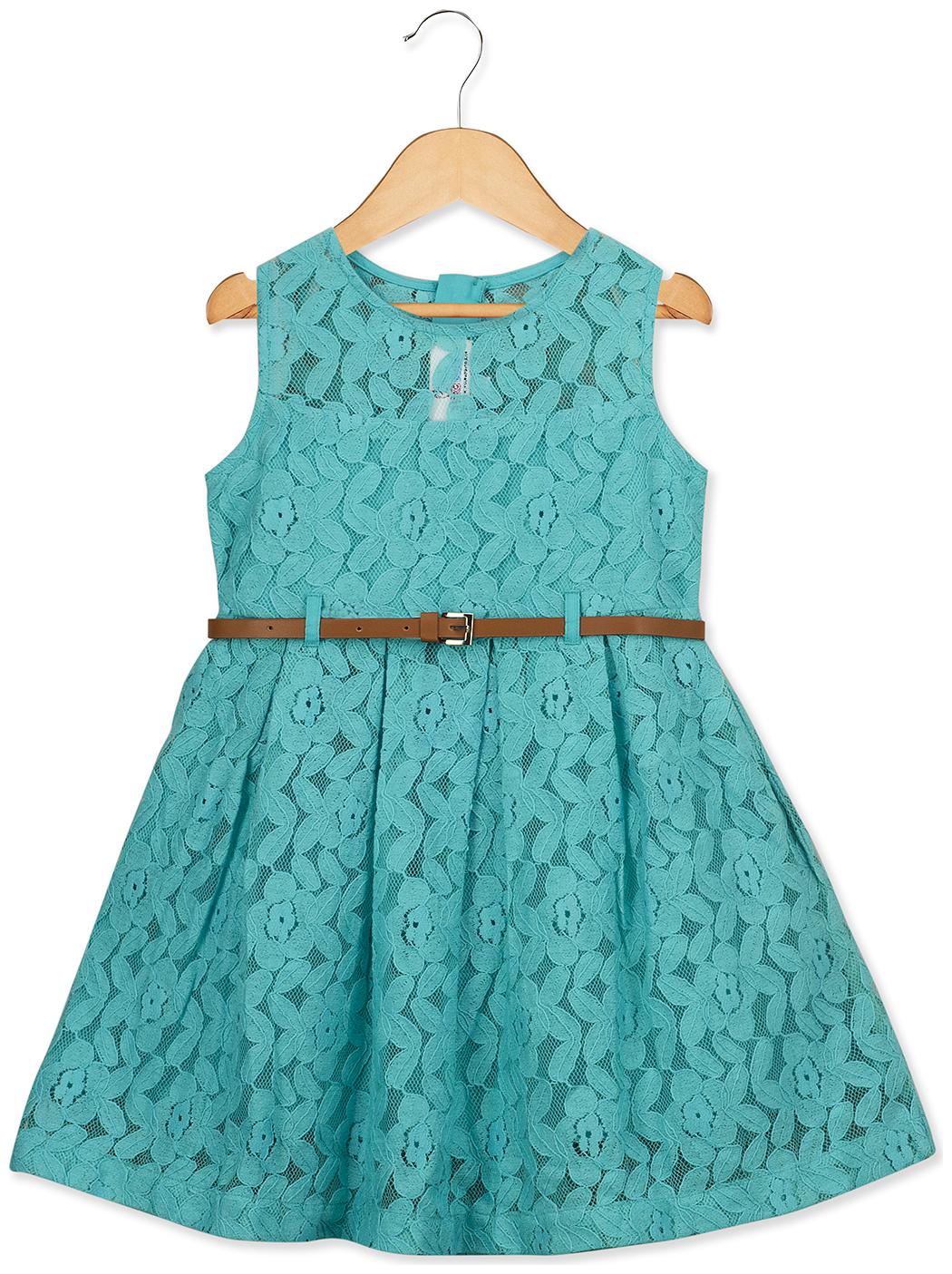 

Young Birds Green Cotton Sleeveless Knee Length Princess Frock ( Pack of 1 )