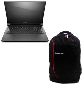Lenovo B50-80 Laptop (Pentium Dual Core (4th Gen)/4 GB/500 GB/39.62 cm (15.6)/DOS/FPR/3 YRS) (Black) With Free 38.1 cm (15) Laptop Backpack
