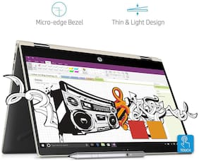Voucher For HP Pavilion x360 (Core i3 - 8th Gen / 4 GB/ 256 GB SSD/35.56 cm (14 Inch) FHD/ Windows 10 Home) Convertible Thin & Light Laptop with Pen cd0078TU (Pale Gold 1.67 kg)