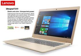 Voucher For Lenovo ideapad 520 (81BF00AVIN) (Core i5 (8th Gen)/8GB RAM/2TB HDD/15.6'' FHD/Win 10+MS OFFICE 2016/4GB mx150 DDR5 Graphics) (Golden)