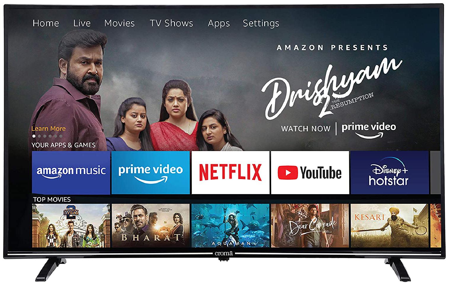 

Croma Smart 139 cm (55 inch) 4K (Ultra HD) LED TV - El7368