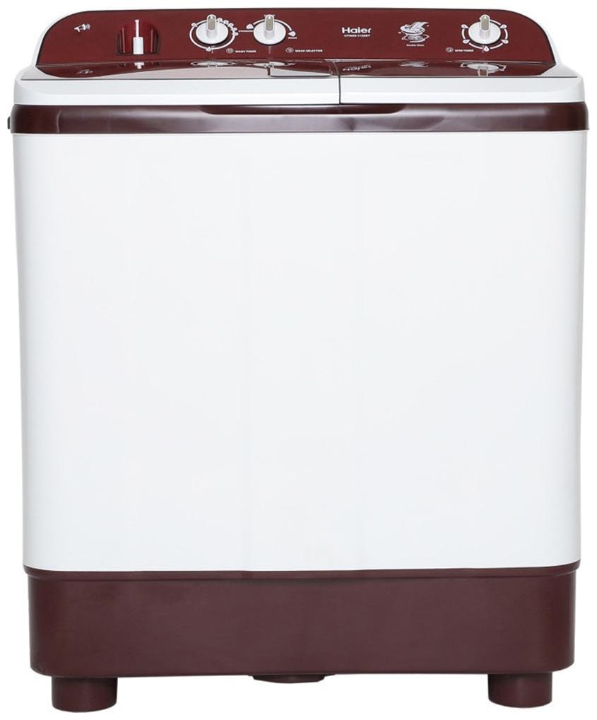 

Haier 8 kg Semi Automatic Top Load Washer with dryer - HTW80-1128BT White Maroon