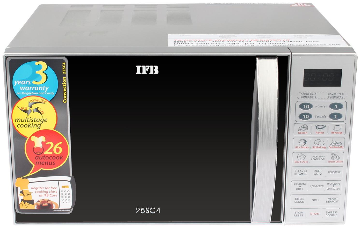 

IFB 25 ltr Convection Microwave Oven - 25SC4 Black silver