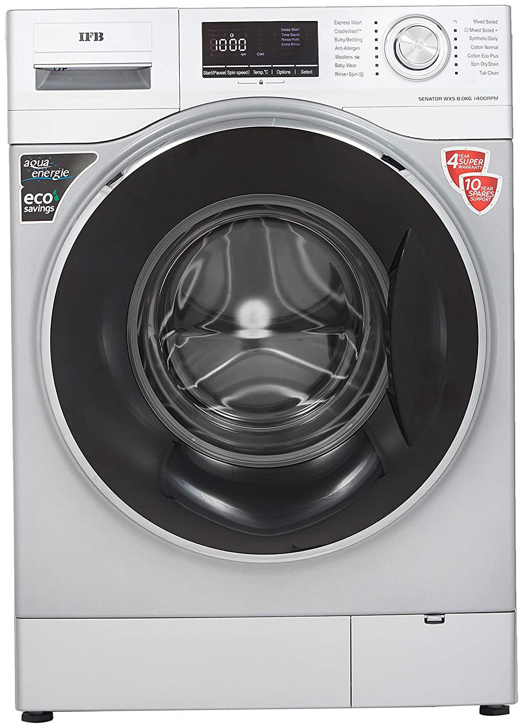 

IFB 8 Kg Fully automatic top load Washer with dryer - SENOTOR WXS Silver