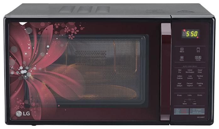 

LG 21 L Convection Microwave Oven - MC2146BRT Black and maroon