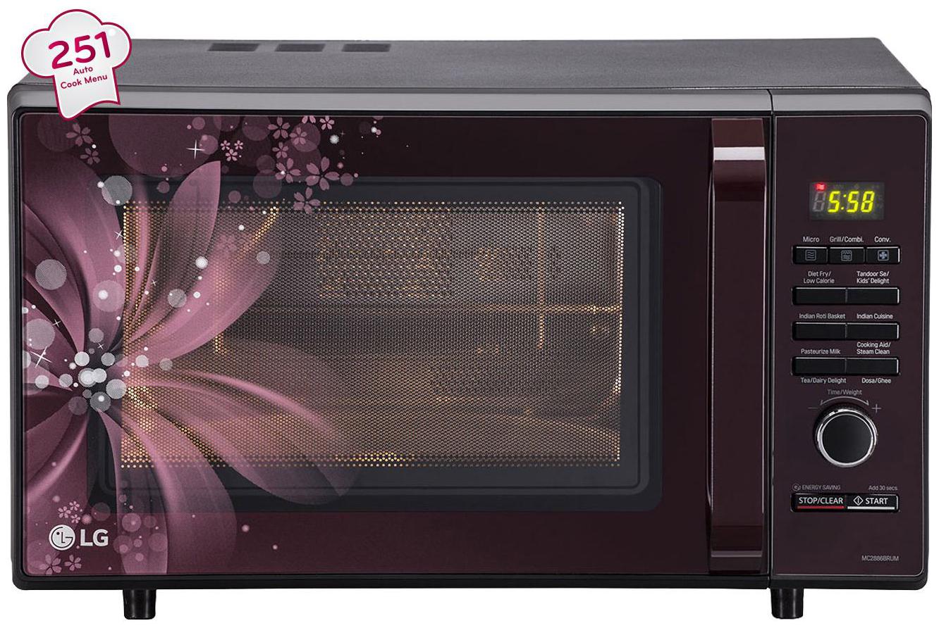 

LG 28 L Convection Microwave Oven - MC2886BRUM Black and maroon