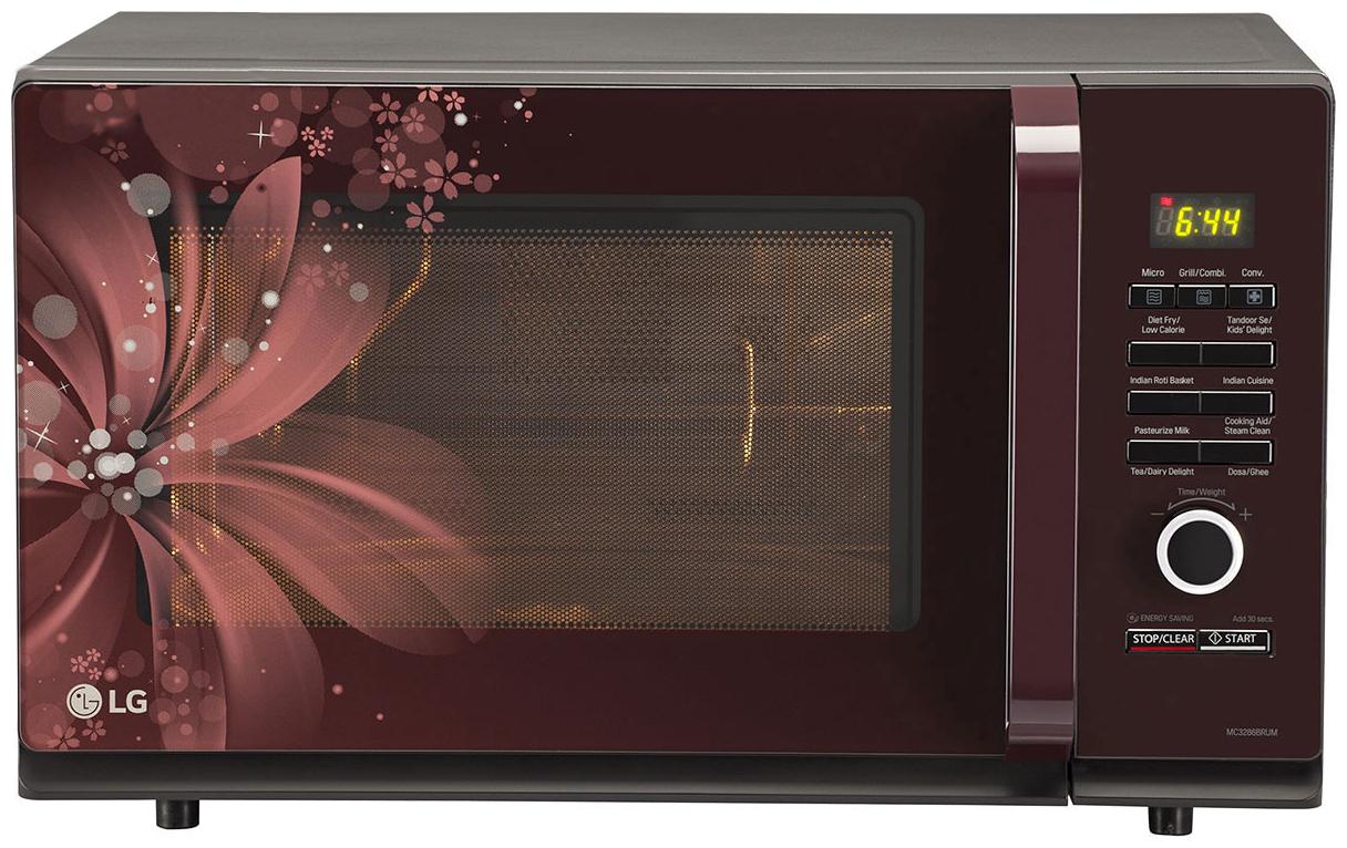 

LG 32 L Convection Microwave Oven - MC3286BRUM Black and maroon