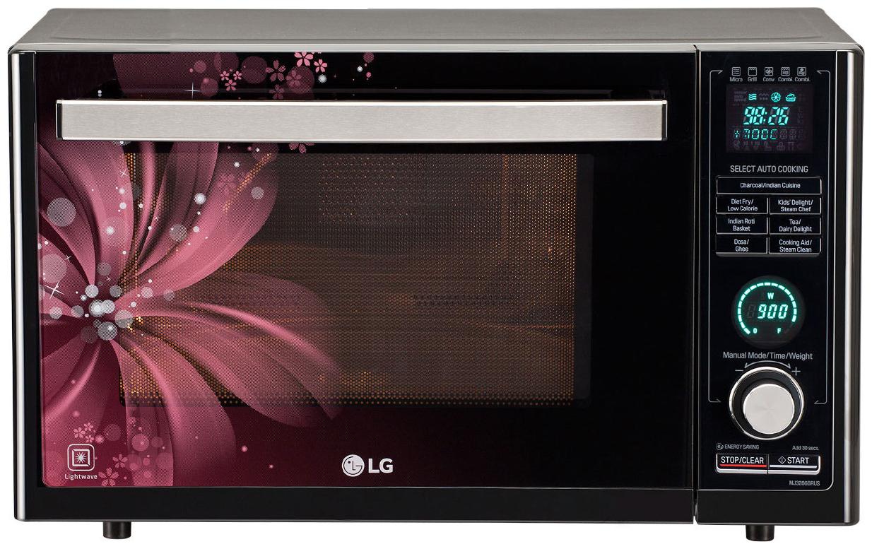 

LG 32 L Convection Microwave Oven - MJ3286BRUS Black and maroon