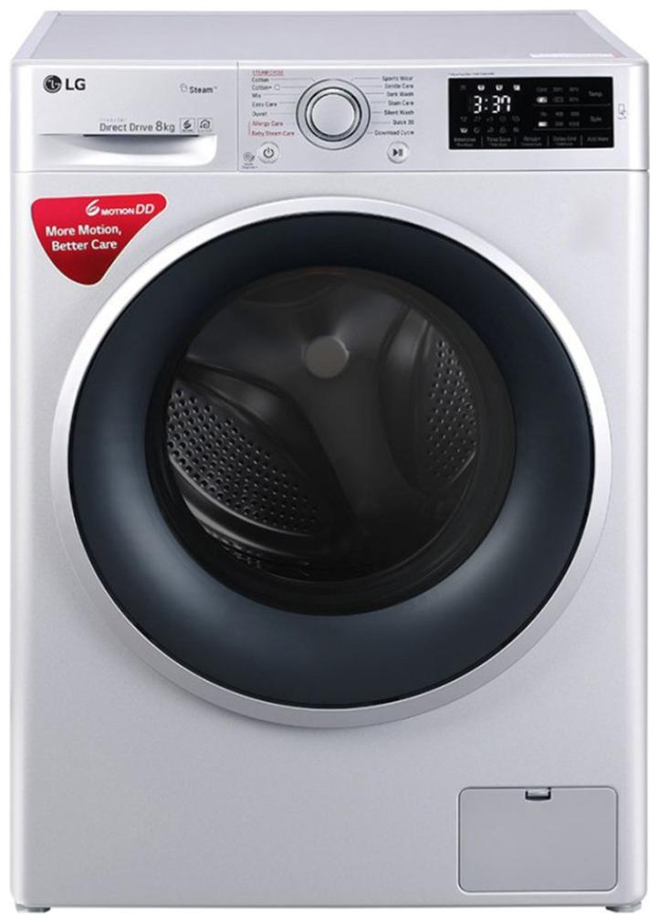 

LG 8 kg Fully automatic front load Washer with dryer - FHT1208SNL Silver
