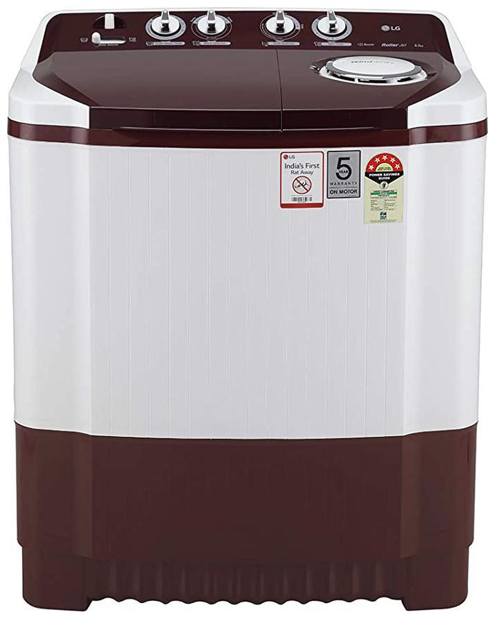 

LG 8 kg Semi Automatic Top Load Washer with dryer - P8030SRAZ Wine White