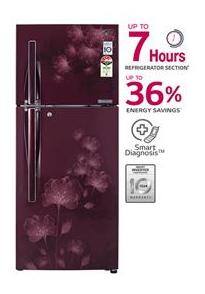 LG Frost Free 285 L Double Door Refrigerator (GL-P302JSFL Scarlet Florid)