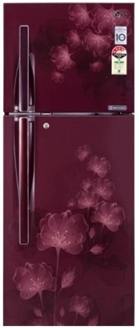 LG Frost Free 260 L Double Door Refrigerator (GL-I292RSFL Scarlet Florid)