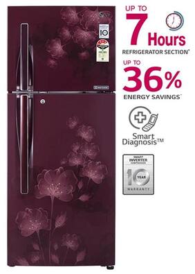 LG Frost Free 285 L Double Door Refrigerator (GL-P302JSFL Scarlet Florid)