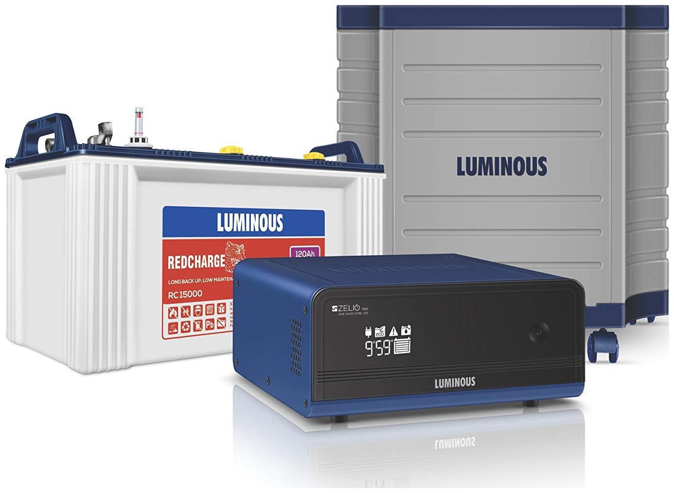 

Luminous RC15000 120 Ah Tubular Battery Zelio 1100 Trolley