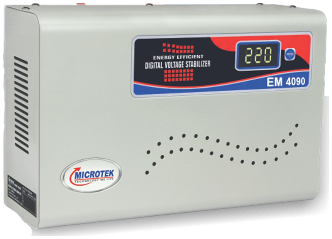 

Microtek EM4090 Voltage Stabilizer For AC upto 1 5 Ton (90V-300V) (White)