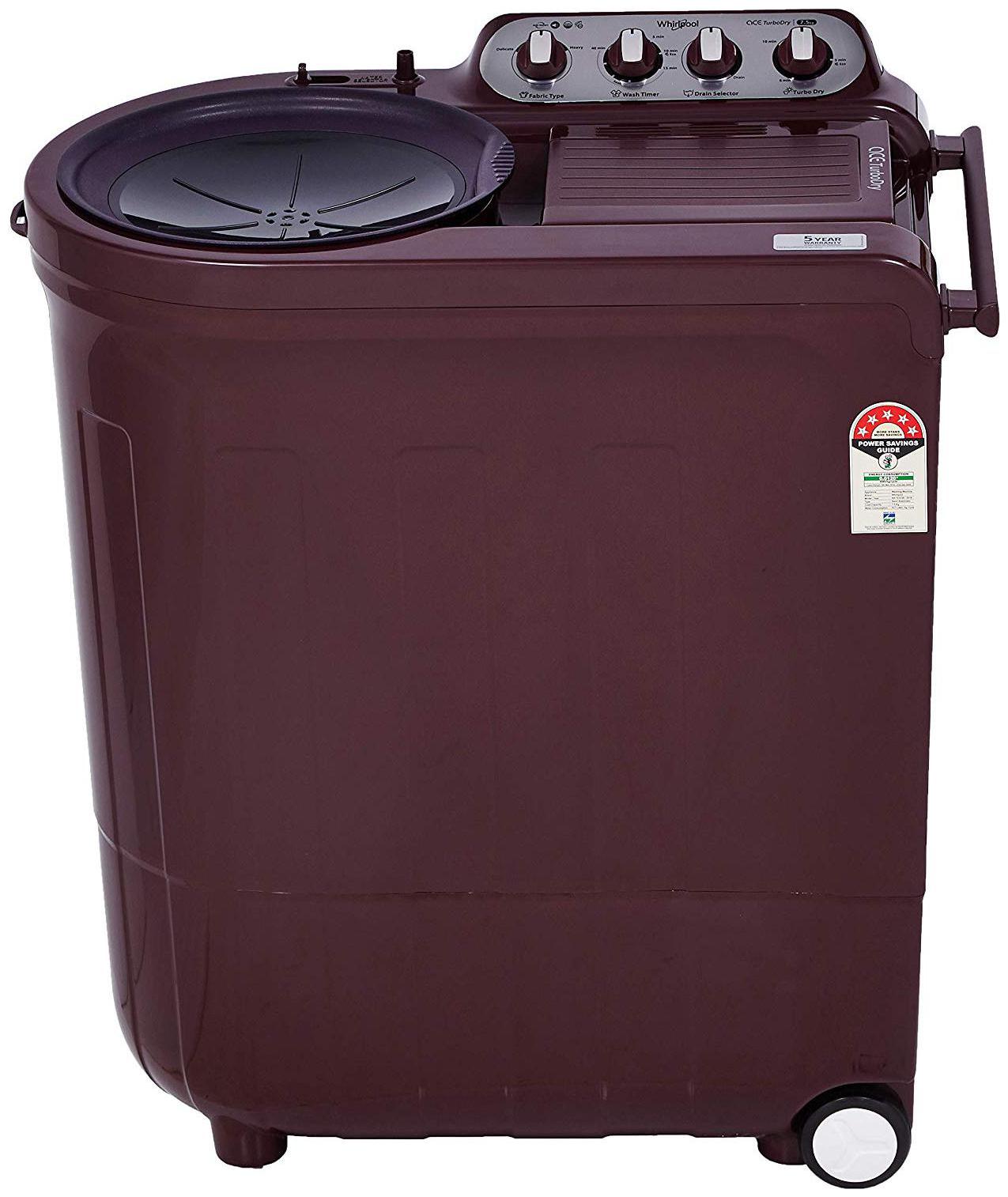 

Whirlpool 7 5 Kg Semi automatic top load Washer with dryer - ACE 7 5 TRB DRY WINE DAZZLE (5YR) Wine