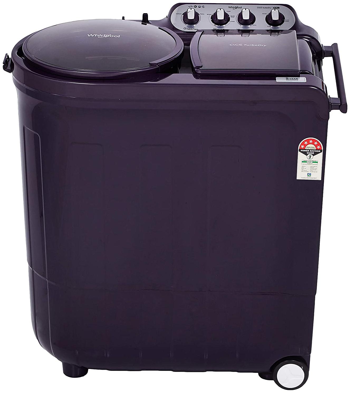 

Whirlpool 8 kg Semi Automatic Top Load Washer with dryer - WHIRLPOOL 30206 ACE8 0TRB DRY P DAZZLE Purple dazzle