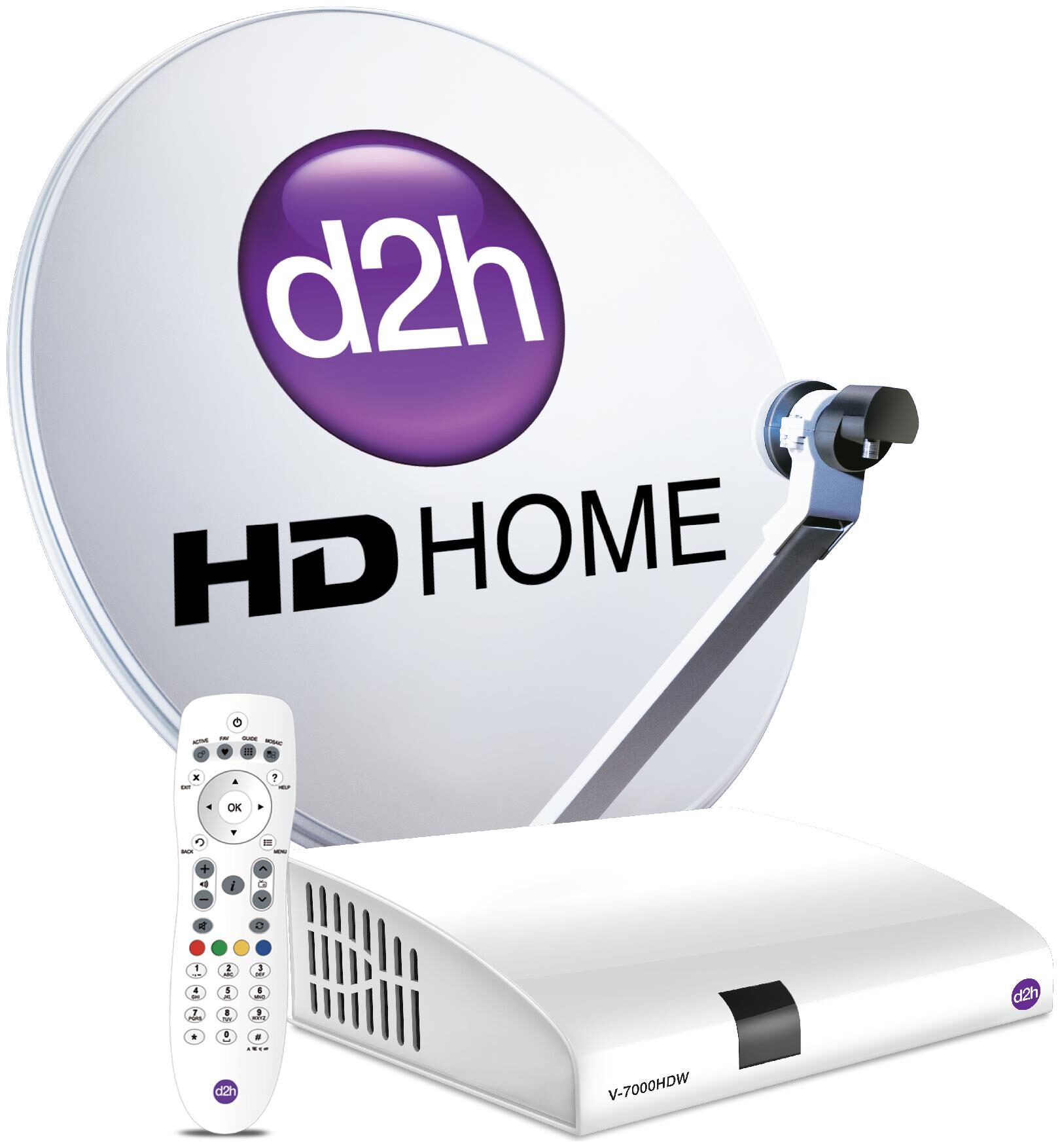 

D2H HD Box RF Remote with 1 month Gold HD pack Kannada