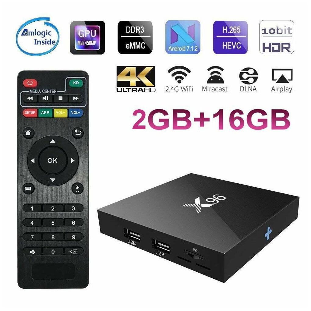 Media Streamers X96 Smart Tv Box 4k Android 6 0 Amlogic S905x Quad Core Wifi H 265 Media Player Consumer Electronics