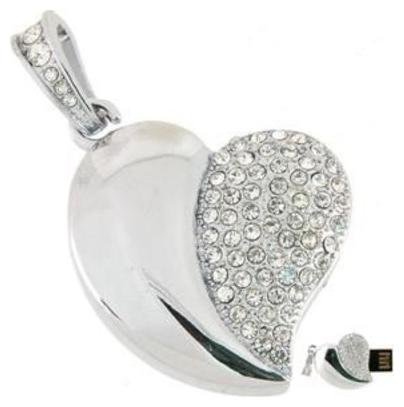 Microware Silver Heart Shape 16 GB Pen Drive