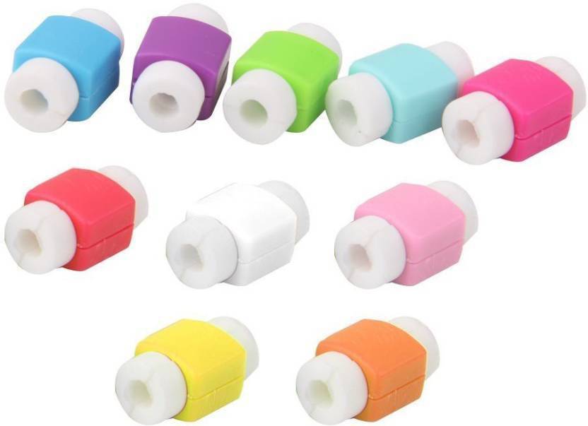 

06pcs Protector Saver Cover for iPhone iPad USB Charger Cable Cord (Mullti Color) Cable Drop Clip(Assorted Color)