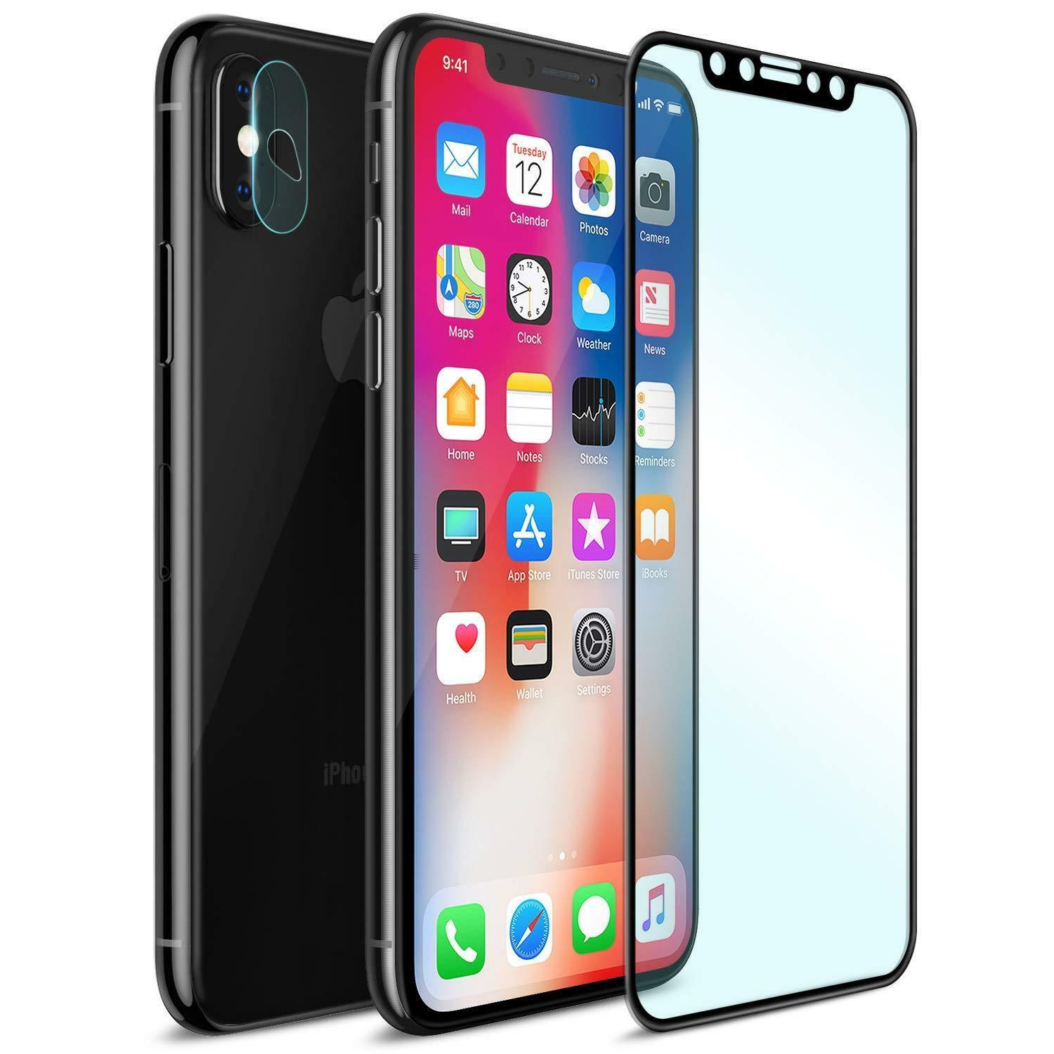 

1 1 Combo Ringke For iPhone X Screen Camera Lens Tempered Glass Protector
