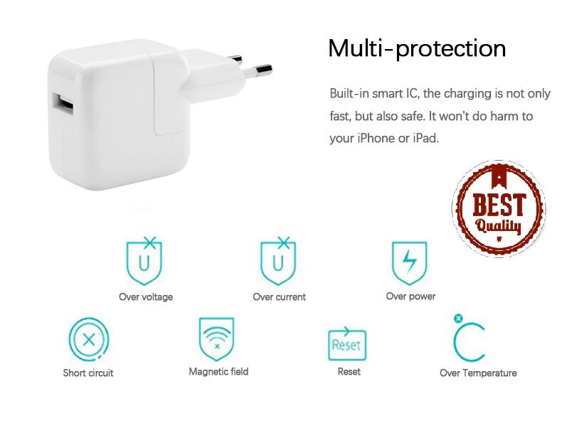 

12W IPhone USB Power Adapter For iPhone 5 5s 5c 6 6s 6 6s 7 7 (White)