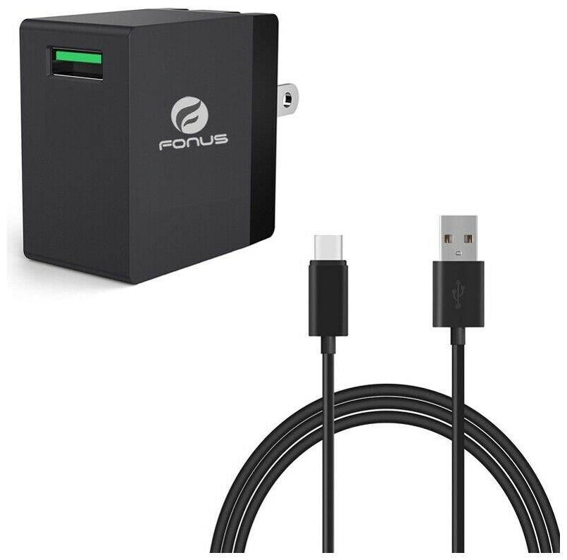 

18W Adaptive Fast Home Charger 6ft Type-C USB Cable Adapter for USB-C Phones