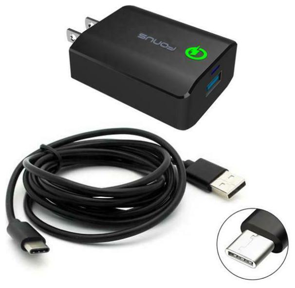 

18W ADAPTIVE FAST HOME CHARGER 6FT TURBO USB TYPE-C CABLE V3Y for SMARTPHONES