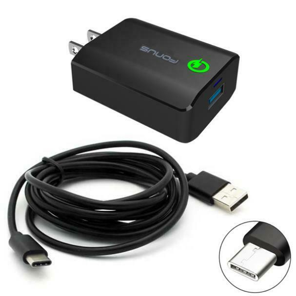 

18W ADAPTIVE FAST HOME CHARGER 6FT TURBO USB TYPE-C CABLE V3Y for SMARTPHONES