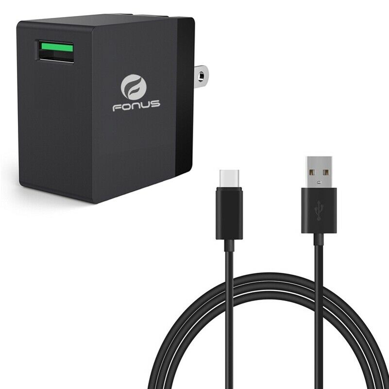 

18W Adaptive Fast Home Charger 6ft Type-C USB Cable Adapter for USB-C Phones