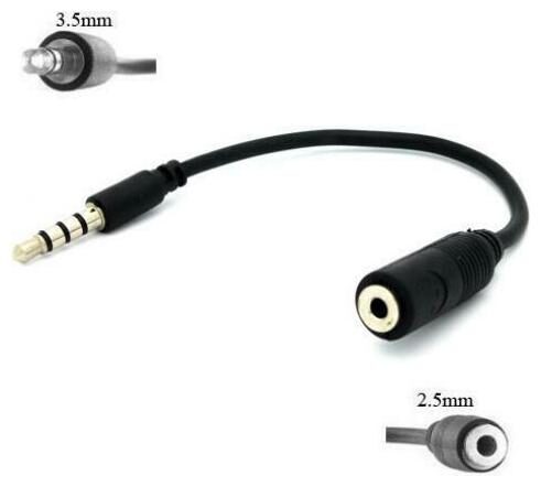 

2 5MM FEMALE TO 3 5MM MALE HEADSET ADAPTER EARPHONE JACK L4K for PHONE TABLETS
