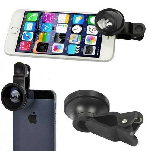 

2-in-1 Selfie Camera Lens Kit Fisheye Wide Angle Macro Clip for Smartphones