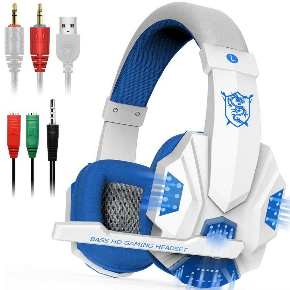 

3 5mm Gaming Headset Microphone LED Light for PS4 Laptop Computer Cellphone New